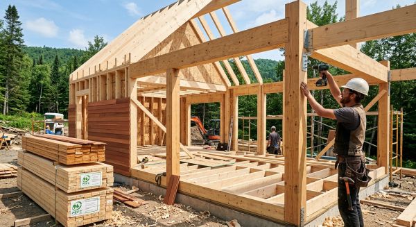 Quels sont les types de bois utilisés pour la construction d'une maison avec une ossature en bois ?